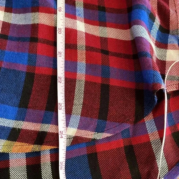EUC L’Agence Tyler Holly Blue Red Plaid Lightweight Button Down Shirt Sz XS - Picture 8 of 11
